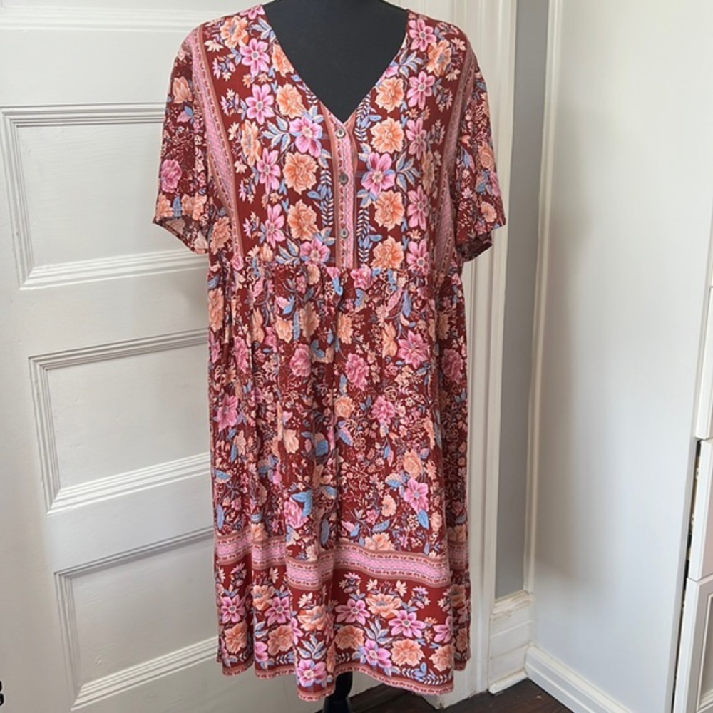ePRETTY BRAND WOMENS‎ FLORAL DRESS SIZE XL
